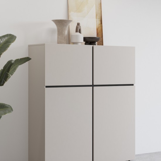Tall chest CROSS Helvetia 119 cm, cashmere with black onyx Tall chest CROSS Helvetia 119 cm, cashmere with black onyx