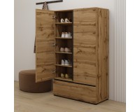 Tall chest CROSS Helvetia 89 cm, Wotan oak with black