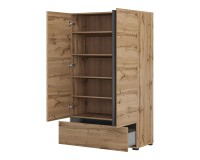 Tall chest CROSS Helvetia 89 cm, Wotan oak with black