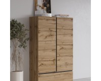 Tall chest CROSS Helvetia 89 cm, Wotan oak with black