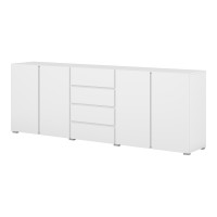 Chest of drawers ASYMETRIC Helvetia 222 cm, white