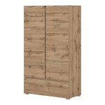 Tall chest ASYMETRIC Helvetia 89 cm, Wotan oak