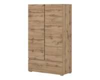 Tall chest ASYMETRIC Helvetia 89 cm, Wotan oak