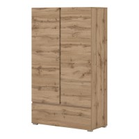 Tall chest ASYMETRIC Helvetia 89 cm, Wotan oak