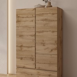 Tall chest ASYMETRIC Helvetia 89 cm, Wotan oak
