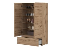 Tall chest ASYMETRIC Helvetia 89 cm, Wotan oak