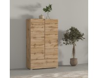 Tall chest ASYMETRIC Helvetia 89 cm, Wotan oak
