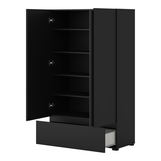 Tall chest ASYMETRIC Helvetia 89 cm, black onyx Tall chest ASYMETRIC Helvetia 89 cm, black onyx