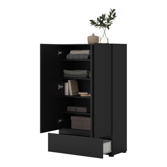 Tall chest ASYMETRIC Helvetia 89 cm, black onyx Tall chest ASYMETRIC Helvetia 89 cm, black onyx