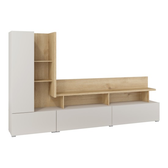 Wall unit SERIO Helvetia 270 cm, cashmere with Carpenter oak Wall unit SERIO Helvetia 270 cm, cashmere with Carpenter oak