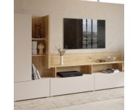 Wall unit SERIO Helvetia 270 cm, cashmere with Carpenter oak Wall unit SERIO Helvetia 270 cm, cashmere with Carpenter oak