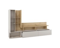 Wall unit SERIO Helvetia 270 cm, cashmere with Carpenter oak Wall unit SERIO Helvetia 270 cm, cashmere with Carpenter oak