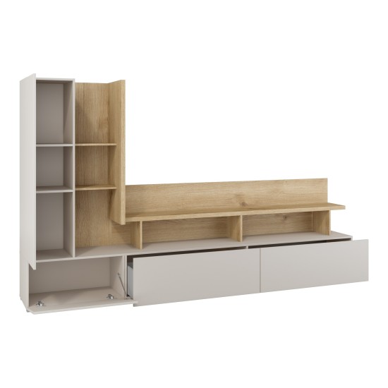 Wall unit SERIO Helvetia 270 cm, cashmere with Carpenter oak Wall unit SERIO Helvetia 270 cm, cashmere with Carpenter oak