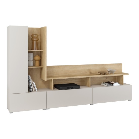 Wall unit SERIO Helvetia 270 cm, cashmere with Carpenter oak Wall unit SERIO Helvetia 270 cm, cashmere with Carpenter oak