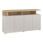 Chest of drawers SERIO Helvetia 153 cm, cashmere with Carpenter oak