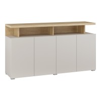 Chest of drawers SERIO Helvetia 153 cm, cashmere with Carpenter oak