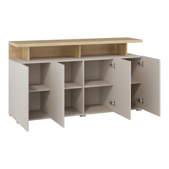 Chest of drawers SERIO Helvetia 153 cm, cashmere with Carpenter oak Chest of drawers SERIO Helvetia 153 cm, cashmere with Carpenter oak