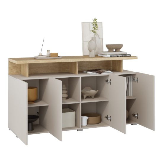 Chest of drawers SERIO Helvetia 153 cm, cashmere with Carpenter oak Chest of drawers SERIO Helvetia 153 cm, cashmere with Carpenter oak