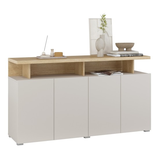Chest of drawers SERIO Helvetia 153 cm, cashmere with Carpenter oak Chest of drawers SERIO Helvetia 153 cm, cashmere with Carpenter oak