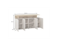 Chest of drawers SERIO Helvetia 153 cm, cashmere with Carpenter oak Chest of drawers SERIO Helvetia 153 cm, cashmere with Carpenter oak