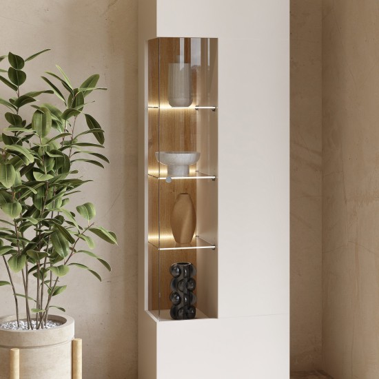 Display cabinet SERIO Helvetia 55 cm, cashmere with Carpenter oak Display cabinet SERIO Helvetia 55 cm, cashmere with Carpenter oak