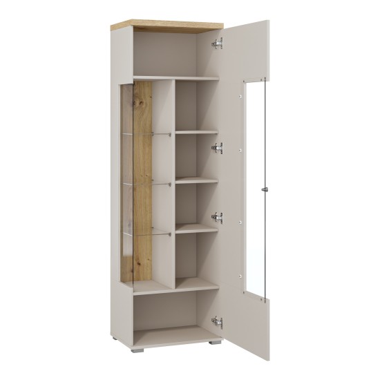 Display cabinet SERIO Helvetia 55 cm, cashmere with Carpenter oak Display cabinet SERIO Helvetia 55 cm, cashmere with Carpenter oak