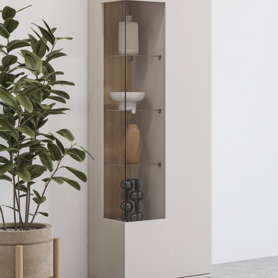 Display cabinet SERIO Helvetia 55 cm, cashmere with Carpenter oak Display cabinet SERIO Helvetia 55 cm, cashmere with Carpenter oak