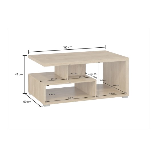 Coffee table SERIO Helvetia 100 cm, cashmere with Carpenter oak Coffee table SERIO Helvetia 100 cm, cashmere with Carpenter oak