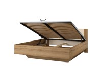 מיטה VERTINA Helvetia 160×200 עם מנגנון הרמה, אלון פראי עם בז' חולי