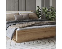 מיטה VERTINA Helvetia 160×200 עם מנגנון הרמה, אלון פראי עם בז' חולי