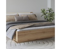 מיטה VERTINA Helvetia 160×200 עם מנגנון הרמה, אלון פראי עם בז' חולי