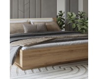 מיטה VERTINA Helvetia 180×200 עם מנגנון הרמה, אלון פראי עם בז' חולי