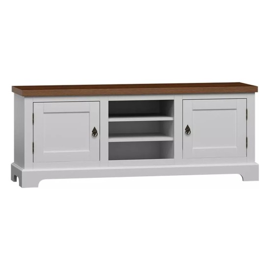 AWINION TV unit with two doors and an open bay, 156 cm