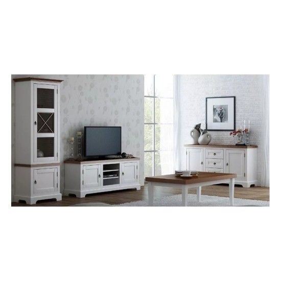 AWINION TV unit with two doors and an open bay, 156 cm