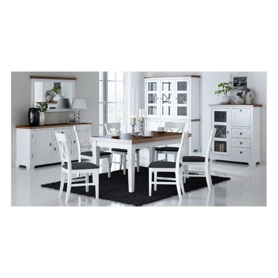 AWINION TV unit with two doors and an open bay, 156 cm