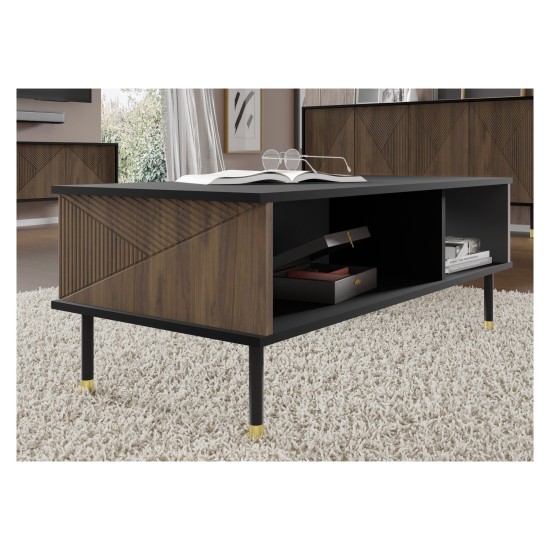 WOODY IV coffee table 110 cm, black mat with Catania oak WOODY IV coffee table 110 cm, black mat with Catania oak