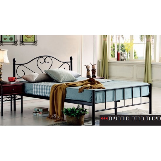 מיטה זוגית דגם מורן 140/190. ריהוט, רהיטים זולים, חדרי שינה, מיטות, מיטות מתכת.