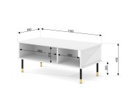 WOODY coffee table 110 cm, white mat WOODY coffee table 110 cm, white mat