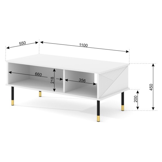 WOODY coffee table 110 cm, white mat WOODY coffee table 110 cm, white mat