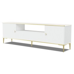 PETRA TV unit 180 cm, 2 doors and a drawer, white mat