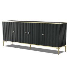 PETRA chest 182 cm, 4 doors, black mat