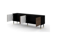 SHERWOOD TV unit 180 cm, 4 doors, black mat with Catania oak SHERWOOD TV unit 180 cm, 4 doors, black mat with Catania oak