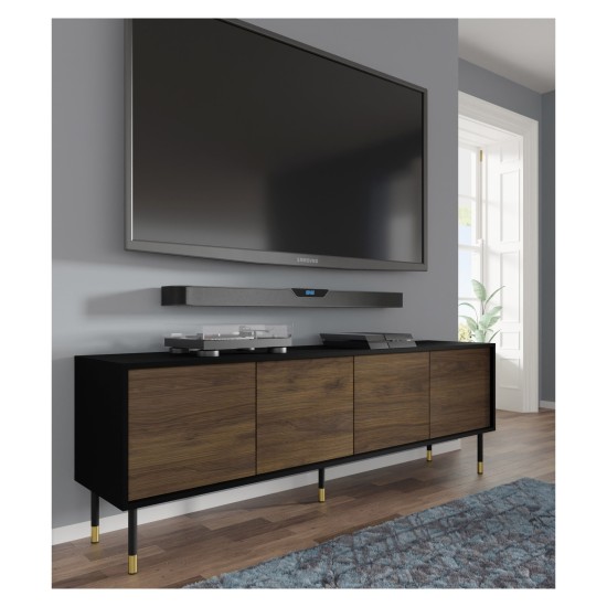 SHERWOOD TV unit 180 cm, 4 doors, black mat with Catania oak SHERWOOD TV unit 180 cm, 4 doors, black mat with Catania oak