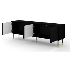 SHERWOOD TV unit 180 cm, 4 doors, black mat