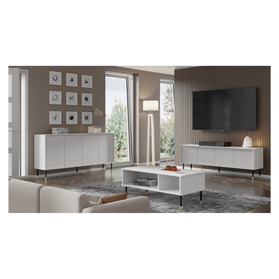 SHERWOOD chest 180 cm, 4 doors, white mat SHERWOOD chest 180 cm, 4 doors, white mat