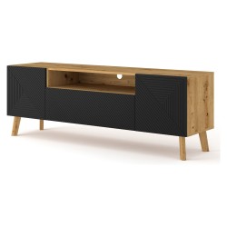LUXI TV unit 160 cm, 2 doors and a flap, artisan oak with black mat LUXI TV unit 160 cm, 2 doors and a flap, artisan oak with black mat