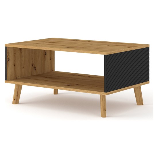 LUXI coffee table 90 cm, artisan oak with black mat LUXI coffee table 90 cm, artisan oak with black mat