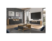 LUXI coffee table 90 cm, artisan oak with black mat LUXI coffee table 90 cm, artisan oak with black mat