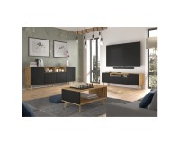 LUXI coffee table 90 cm, artisan oak with black mat LUXI coffee table 90 cm, artisan oak with black mat