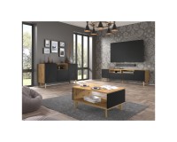 LUXI coffee table 90 cm, artisan oak with black mat LUXI coffee table 90 cm, artisan oak with black mat